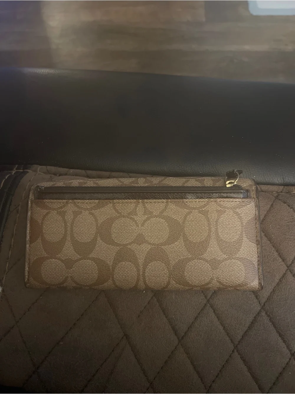 Coach Signature Canvas Flap Long Wallet Brown Brass - TLC / Rehab Piece